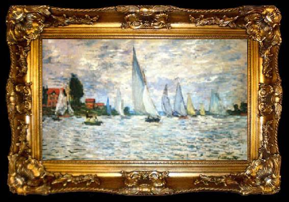 framed  Claude Monet The Barks Regatta at Argenteuil, ta009-2